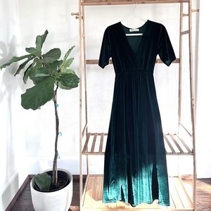 Velvet Green Maxi Dress NWOT